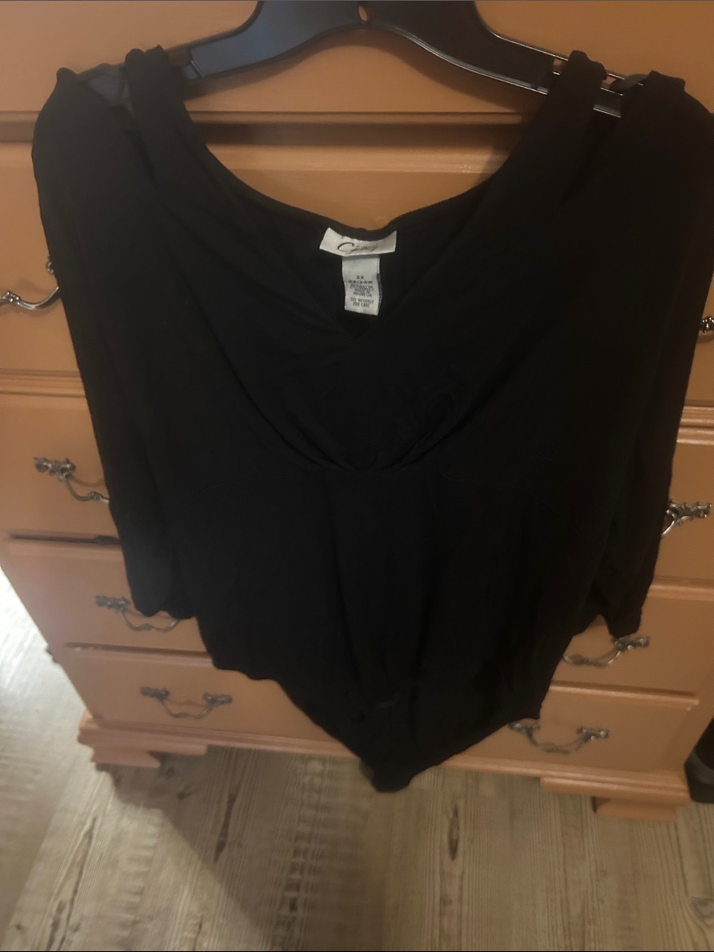 Catherines Black V-Neck Women's Bodysuit